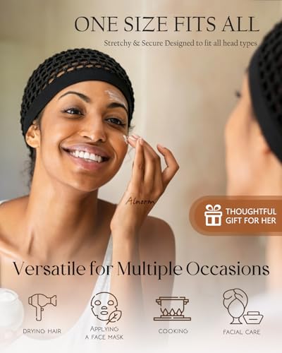 2 Pack Hair Nets for Sleeping - Silk Press Crochet Mesh Night Cap