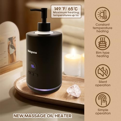 Meigons Massage Oil Warmer with Dual Bottle Dispenser