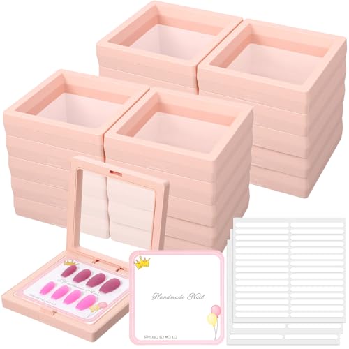 30 Pcs Nail Display Box with Double Sided Tape & Storage Organizer for Nails & Small Items