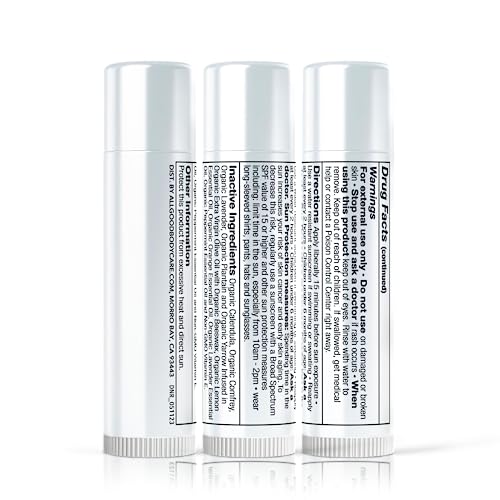 SPF 15 Mineral Sunscreen Lip Balm - Vegan and Cruelty Free Broad Spectrum UVA/UVB Lip Care - lemon and mint scent - for Hydration, Sun Protection by DRN Labs. 0.15 oz (0.15 oz, 3)