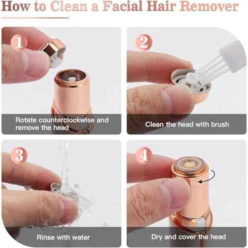 Facial Hair Removal for Women, Portable Lady Shaver, Rechargeable Painless Hair Remover for Face, Upper Lips, Chin, Peach Fuzz-Model A