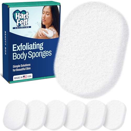 HartFelt 7 Pack Body Exfoliating Sponges - Soft Bath Scrubber Set
