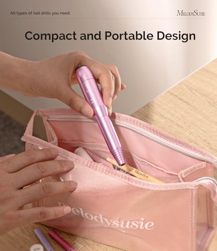 MelodySusie Portable Nail Drill PC120B - 20000RPM Electric File for Manicure & Gel Removal