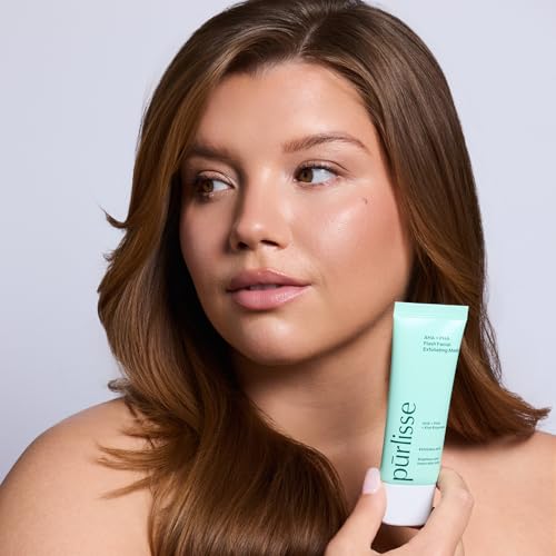 p?rlisse AHA & PHA Flash Facial Exfoliant - Gentle Brightening Mask to Help Gently Refine Texture, Clear Pores & Even Skin Tone - Enriched with Fruit Enzymes to Support Skin Barrier (1.7 oz)