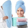 3 Pack Microfiber Hair Towel Wrap, 30" x 10" Quick Dry