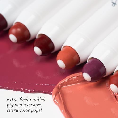 The Perfect Pair 2pc Set: Julep It's Balm Tinted Lip Balm Island Blossom and With a Trace Retractable Creamy Long-Lasting Lip Liner, Antique Rose