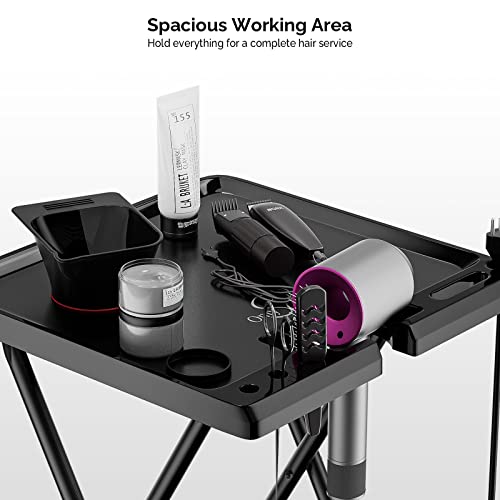 OmySalon Salon Trolley Cart with Wheels - Folding Storage Organizer