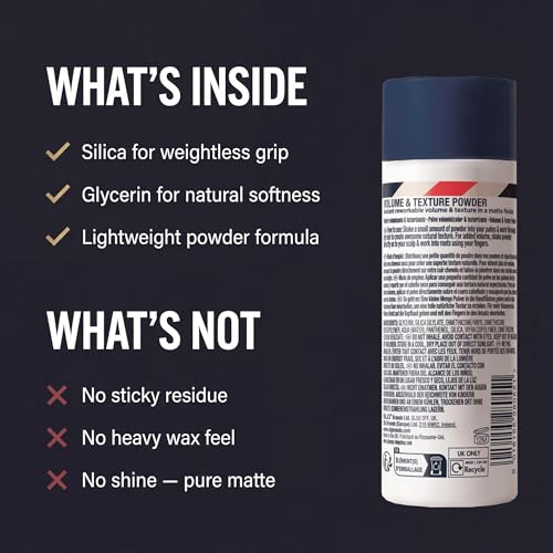 Men's Hair Styling Powder - Instant Volume & Matte Finish - Lightweight Root Volumizer - 20g