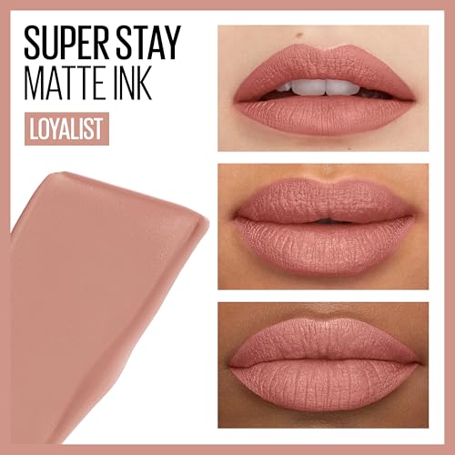 Maybelline Super Stay Matte Ink Liquid Lipstick Makeup, Long Lasting High Impact Color, Up to 16H Wear, Loyalist, Light Pink Beige, 1 Count