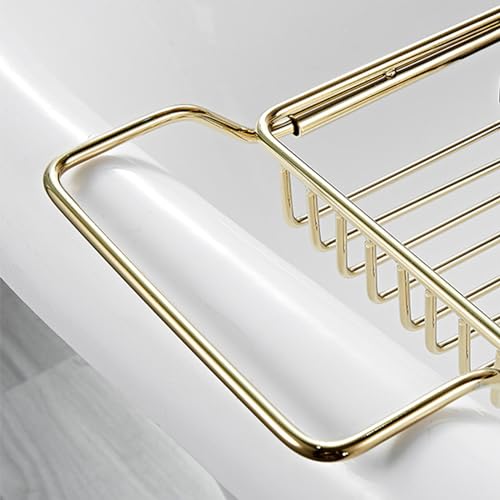 Stainless Steel Bathtub Caddy Tray, Expandable Bath Tub Table, Adjustable Bathroom Tray, Bath Organizer Tub Shelf,Silver,26.8~35.4in