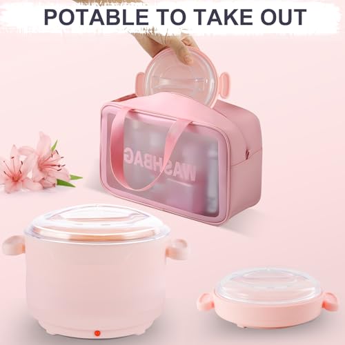 Mini Wax Warmer for Hair Removal, 16.9oz Silicone Portable Electric Wax Heater Machine for Hard and Soft Wax Beads, Easy Clean, Fast Heating for Home, Braizlian Waxing, Body, Bikini, Eyebrow, Pink