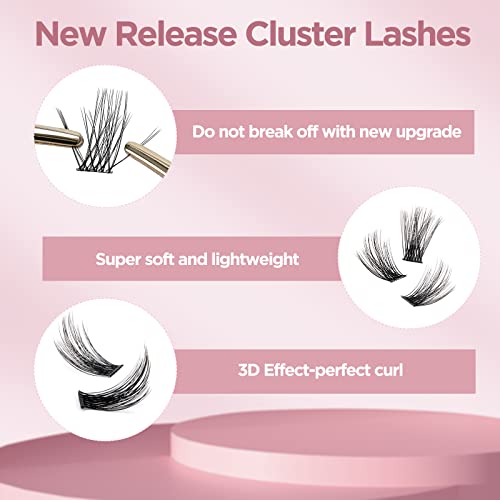 QUEWEL Lash Clusters 72Pc Mixed 8-16mm DIY Eyelash Extensions