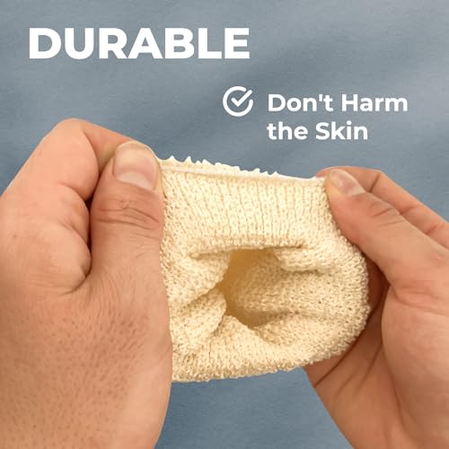 Hemp Bath Mitts for Exfoliation - Natural Shower Gloves for Men & Women (Set of 2)