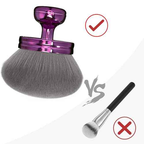 Blend & Blur Extra Large Body Makeup Brush for Self Tanner,Leg Makeup & Bronzer Self Tan Applicator, 3.2inch Wide Round Head Kabuki Brush For Application with Drawstring Bag (Purple)