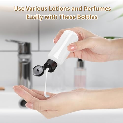 Lnrueg 200 PCS 1OZ Travel Bottles with Flip Cap - 30 ml Clear Plastic Travel Size Containers, Portable Leak Proof Squeeze Bottles Refillable Empty Cosmetic Containers for Liquid Shampoo Lotion, Black