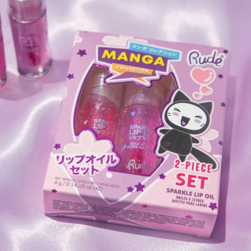 RUDE Lip Oil Gloss Set - Strawberry & Grape Hydrating