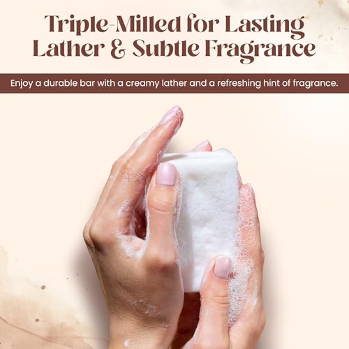 Mary Case All Natural Bar Soap for Men & Women (Set of 4) - Pine Tar Bath Soap Bar with Olive, Coconut, and Pine Oils & Dried Mint Leaves - Vegan Bath Soaps for Revitalizing & Soothing Skin