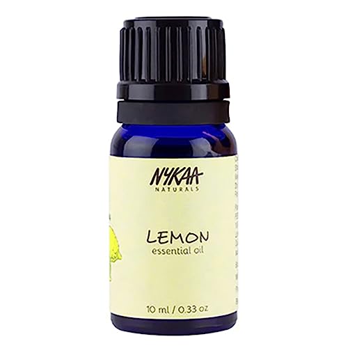 Nykaa Naturals Essential Oil, Lemon, 0.33 oz - Hair Oil for Dandruff - Face Oil to Fade Acne Marks - Removes Blackheads - Body Oil for Even Skin Tone