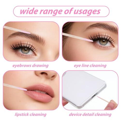 300 Cotton Swabs with Pointed Tips for Makeup & Nail Care