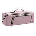 ELCUPA Pink Large Travel Hair & Makeup Organizer Bag with Heat-Resistant Mat