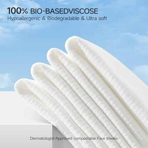 ECOLOOK Disposable Face Towel XL-60 Count Upgraded Thick Facial Towels, Ultra Soft Clean Face Towels Disposable, 10"x12" & 90 GSM, Ideal for Sensitive Skin?-1 PACK