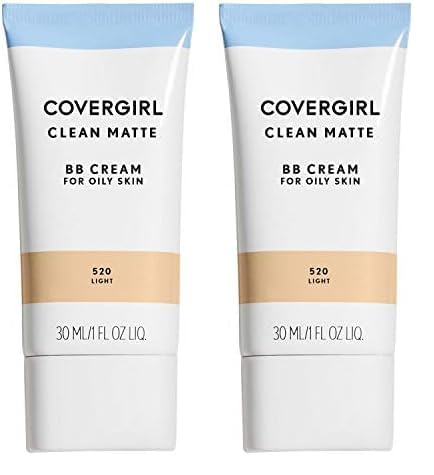 COVERGIRL - Clean Matte BB Cream, Oil-Free, Long-Lasting, Sensitive Skin, Lightweight, 100% Cruelty-Free (Pack of 2)