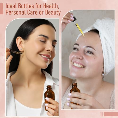 AOZITA 100ml Dropper Bottles - 4 Pack Dark Amber Glass