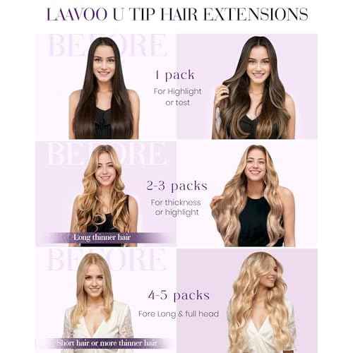 LaaVoo K Tip Hair Extensions Real Human Hair Blonde U Tip Hair Extensions Human Hair Platinum Blonde Blonde Ktip Human Hair Extensions 50g 50S 18 Inch