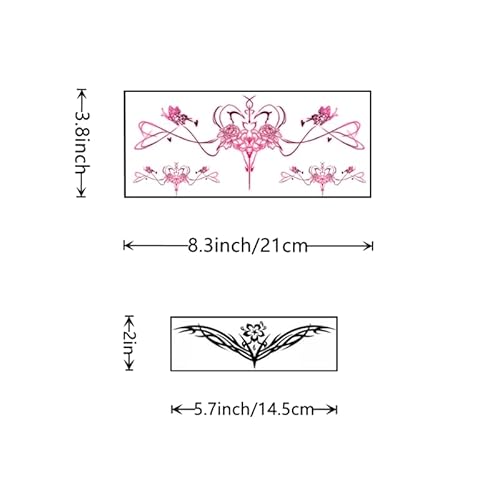 28 Sheets Sexy Temporary Tattoos Stickers Abdomen Waist Waterproof Tattoo Stickers Women Ideal Bachelorette Party Tattoos,for Women Temporary Fake Body Tattoos