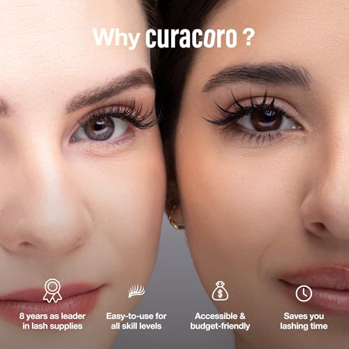 Curacoro Promade Mix 750 Fans - Handmade Volume Eyelashes, Multi Selections From 5D To 12D, C CC D Curl, Thickness 0.03~0.1 mm, 9-18mm Length, Long Lasting & Easy Application (10D-0.03 CC, 9-10-11mm)