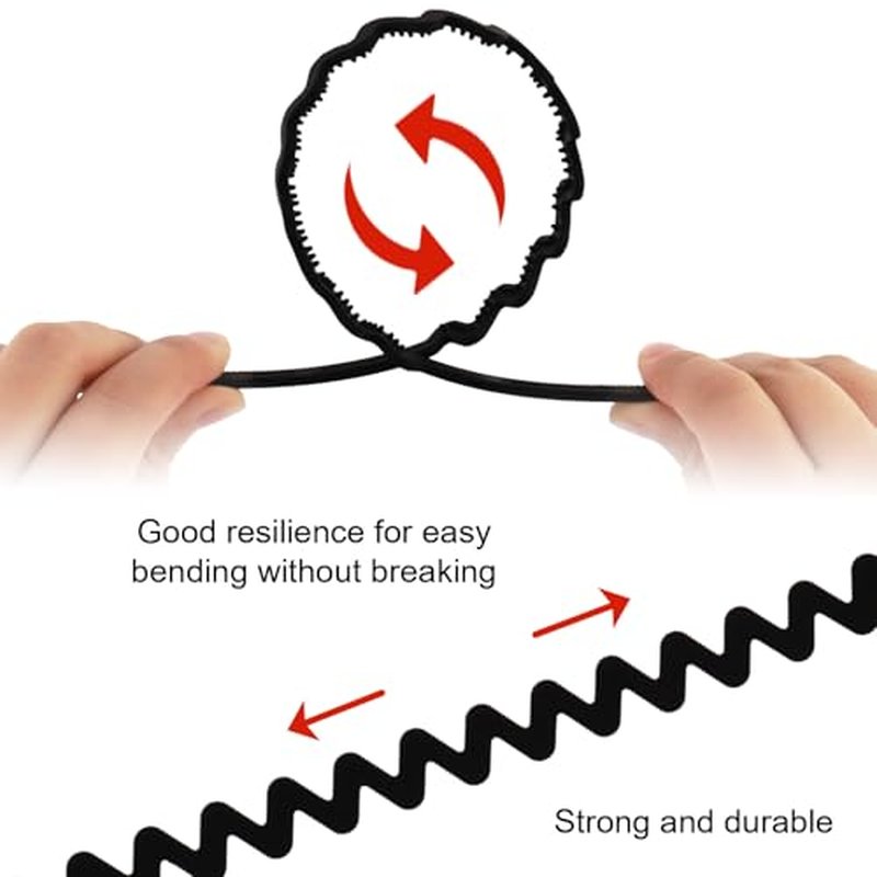 9-Pack Teeth Headbands with Non-Slip Comb Design