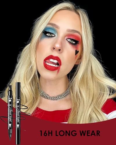 Dual-Ended Heart Stamp Eyeliner - Waterproof Liquid Liner 2Pc