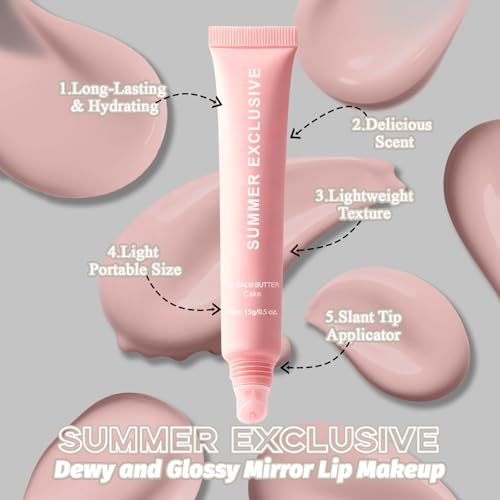 Lip Butter Balm 4-Pack - Hydrating, Non-Sticky, 0.5 Fl Oz Each