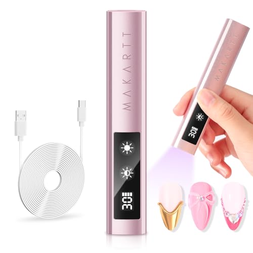 Makartt Rose Gold Handheld UV Nail Lamp with Painless Mode for Gel Curing