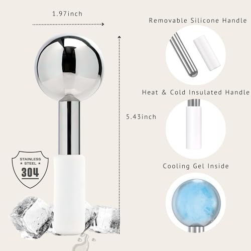 Ice Roller for Face - Stainless Steel Cryo Globes by ZminRN