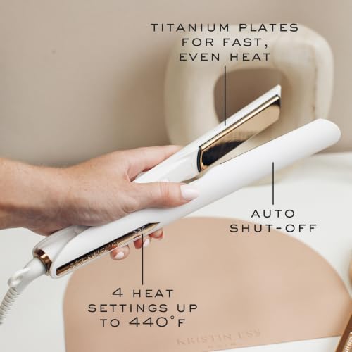 Kristin Ess Titanium Hair Straightener Curler - 1.25" Flat Iron, 440°F