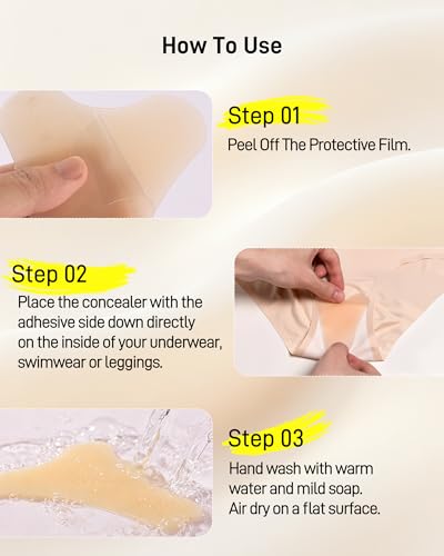 Niidor Camel Toe Concealer Anti-Camel Toe Invisible Pad for Women, Yoga Proof Pad 3/4 Pack