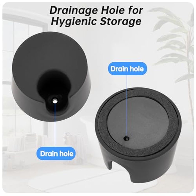 2 Pack Razor Holder Compatible with Gillette Razor, Razor Alloy Stand for Men's Razor, Razor Storage Sase Contains Drainage Hole, Scratch Proof, Suitable for Various Razor Handles, Black