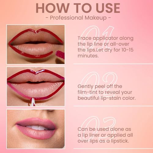 Matte Peel Off Lip Stain & Liner - Long Lasting Waterproof