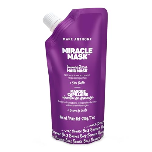 Marc Anthony Hair Mask for Dry Damaged Hair - Deep Conditioning Mask Protects & Nourish with Shea Butter, Avocado & Grapeseed Oils - Seal in Moisture and Rescues Visibly Damaged Hair - Sulfate Free