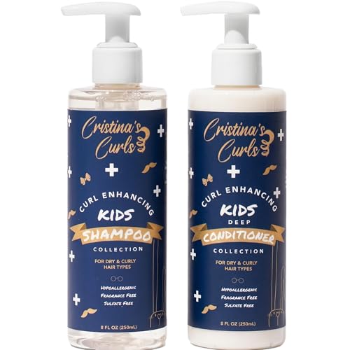 Cristina's Curls Kids Curl Shampoo and Conditioner Set - Hydrating & Detangling