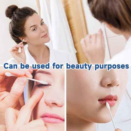 Pointed Tip Cotton Swabs, 800 Count Double Precision Tips Cotton Swabs Round Head Cotton Buds with Paper Stick, Cotton Buds for Makeup