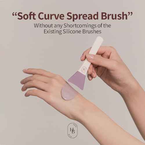 HEVEBLUE Soft Curve Spread Brush - Face Mask Applicator, Skincare Enhancer, Easy to Clean, Korean Skincare, Face Mask Brush, Mask Applicator Tool, Silicon Brush, JellyBrush, Mother's Day Gift