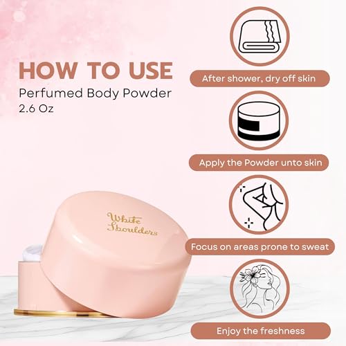 White Shoulders Bath Powder for Women 2.6 Oz