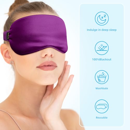 FACEMOON Cooling & Heating Gel Sleep Mask - 2 Pack, Weighted Eye Mask, Eye cover for Dark Circles, Reusable Ice&Warm Compress Sleeping Mask for Women Men, Yoga, Travel, Airplane (Black, Black)