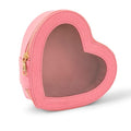 Heart Makeup Bag ? Pink Heart Cosmetic Bag with Clear Cover ? Gift Ideas for Women, Mom, Girlfriends, Her - Large Capacity for Full Size Makeup, Skincare and Brushes