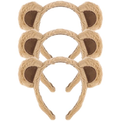 Bear Ears Headband for Women and Girls, Furry Animal Ears Headbands Hair Accessories for Adult Halloween Cosplay Costume£¨Brown
