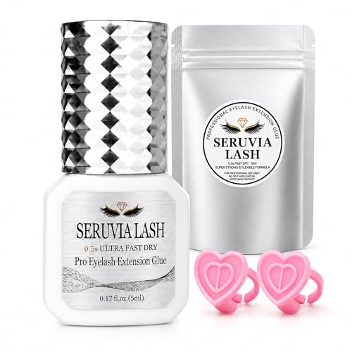 Seruvia 0.5s Fast-Dry Black Lash Extension Glue, 5ml