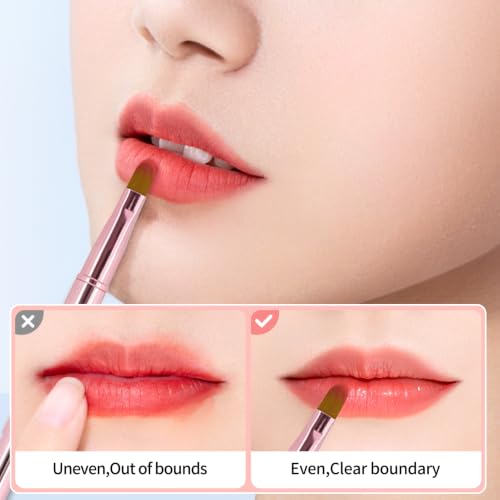 Unaone 2-Pack Retractable Lip Brush with Lid | Dual-Ended