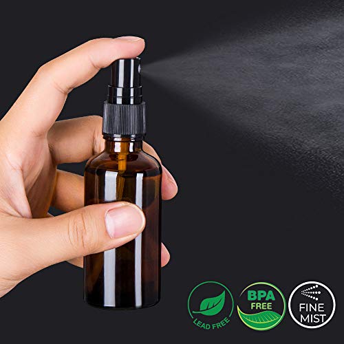 2oz Amber Glass Spray Bottles for Essential Oils (Set of 3)